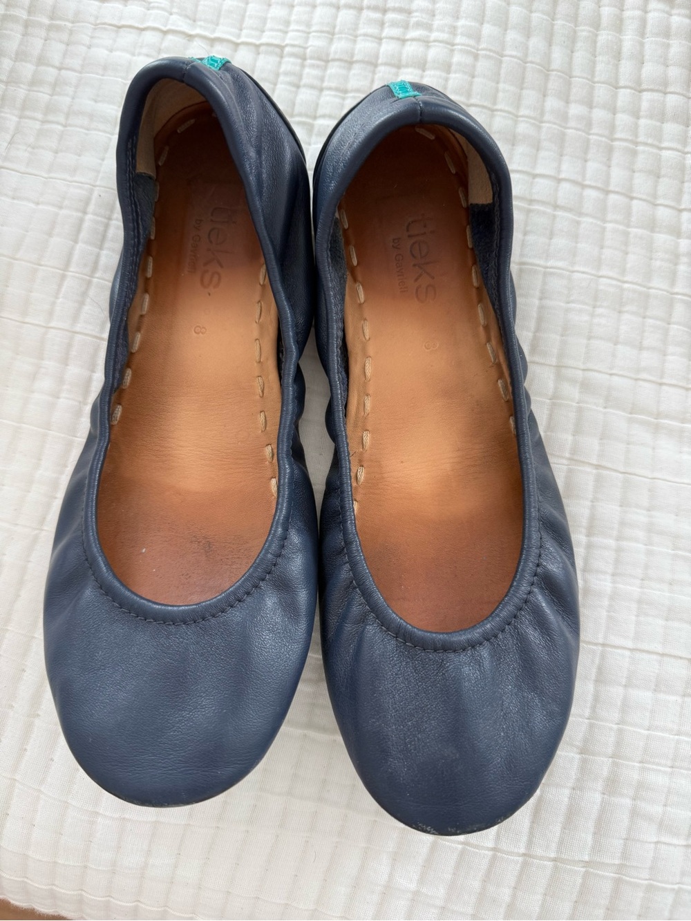 Tieks Women’s Navy Leather Ballet Flats - 8